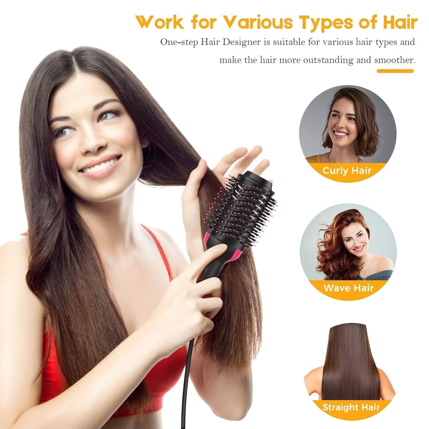 4 in 1 Hair Dryer-Straightener-Volumizer Brush
